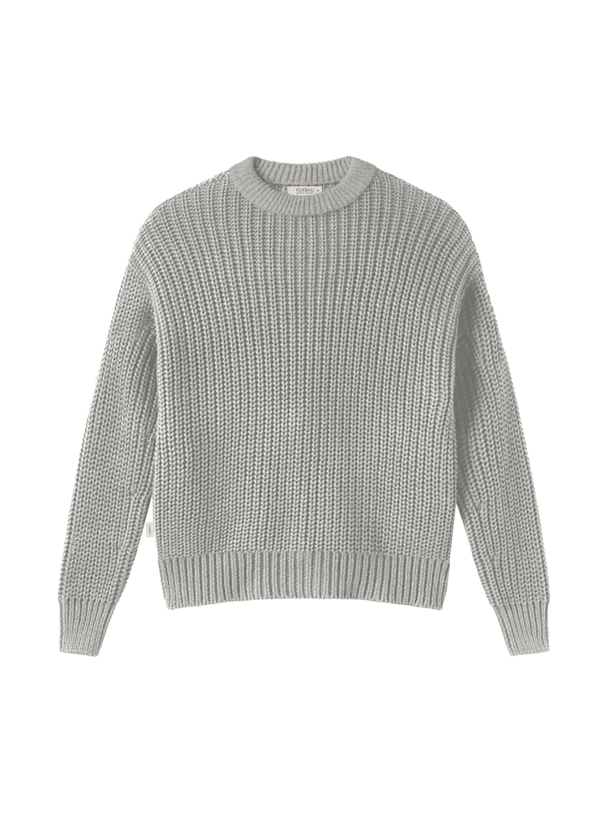 FUXBAU 4Seasons Frauen Strickpullover in grau aus 100% GOTS zertifizierter Biobaumwolle