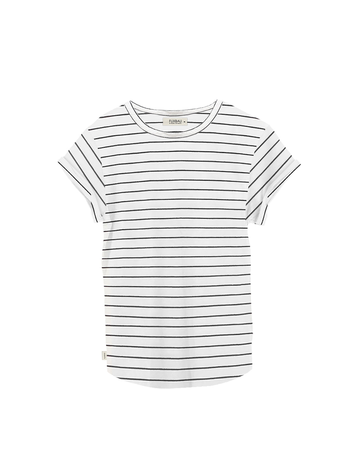 FUXBAU Fair Fashion Frauen Streifenshirt in weiss navy aus 100% GOTS zertifizierter Biobaumwolle