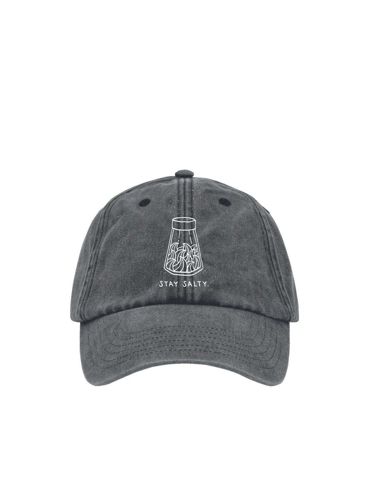 Faire Stay Salty Dad Cap in salzschwarz aus 100% zertifizierter Biobaumwolle