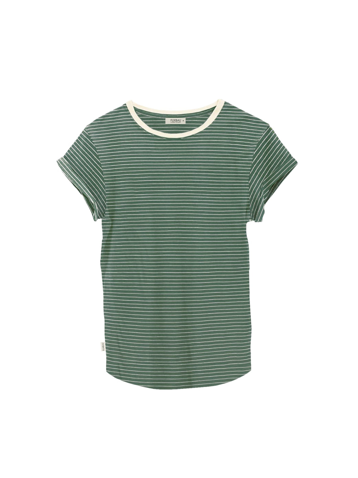 Fair Fashion Frauen Streifenshirt in creme grĂŒn aus 100% GOTS zertifizierter Biobaumwolle, fair in Portugal hergestellt