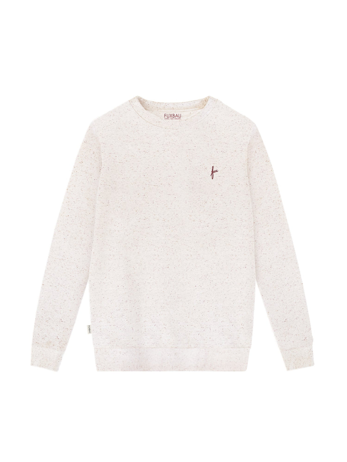 Fair Fashion Frauen fux Sweater in beige mit farbigen highlights aus 100% GOTS zertifizierter Biobaumwolle made in Portugal.