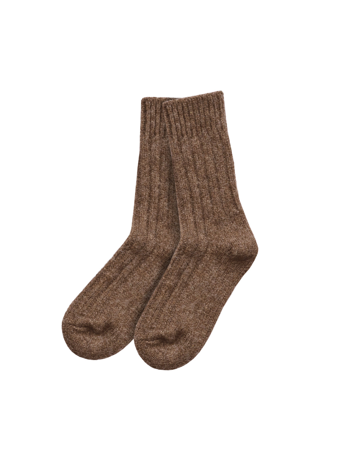 Faire Alpaka Schafwollsocken in braun aus 30% Alpakawolle & 70% europÀischer Schafwolle. Made in Portugal.
