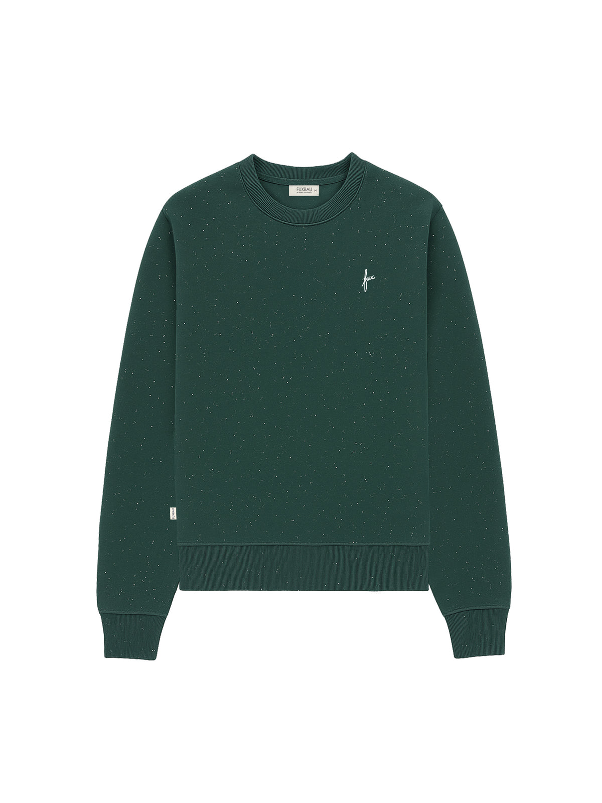 Frauen Neps Sweater in grĂŒn mit feiner Struktur â gefertigt aus GOTS-zertifizierter Biobaumwolle in Portugal.