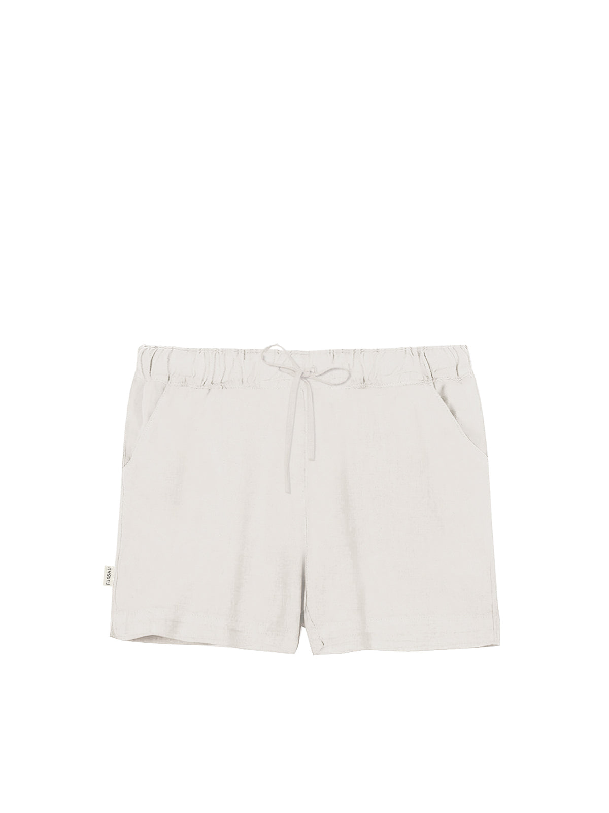 FUXBAU Fair Fashion Frauen Leinenshorts in cremeweiß aus 100% Leinen und fair hergestellt in Portugal
