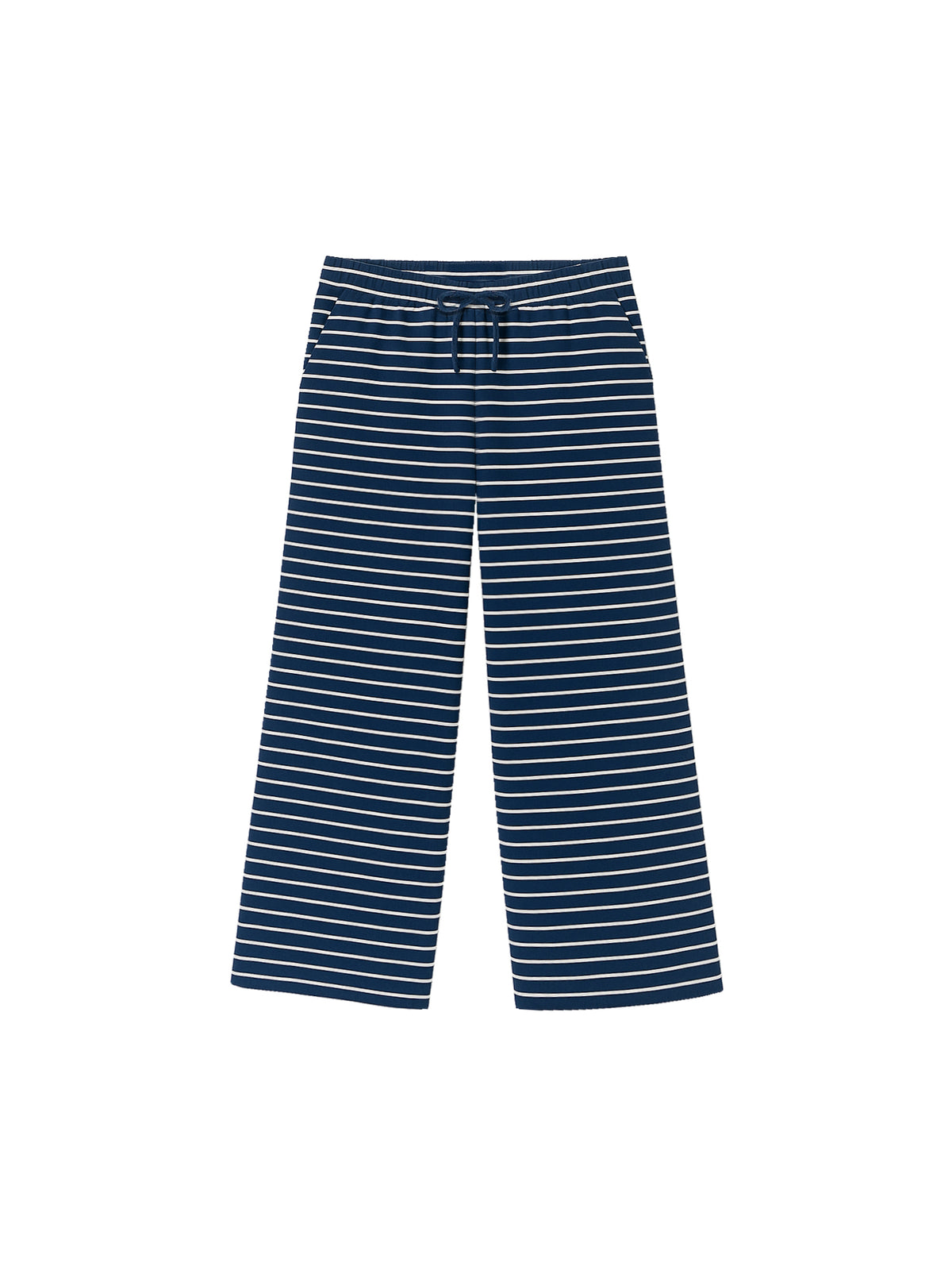 Fair Fashion gestreifte Frauen Hose in navy weiĂ aus 100% GOTS zertifizierter Biobaumwolle und made in Portugal von FUXBAU