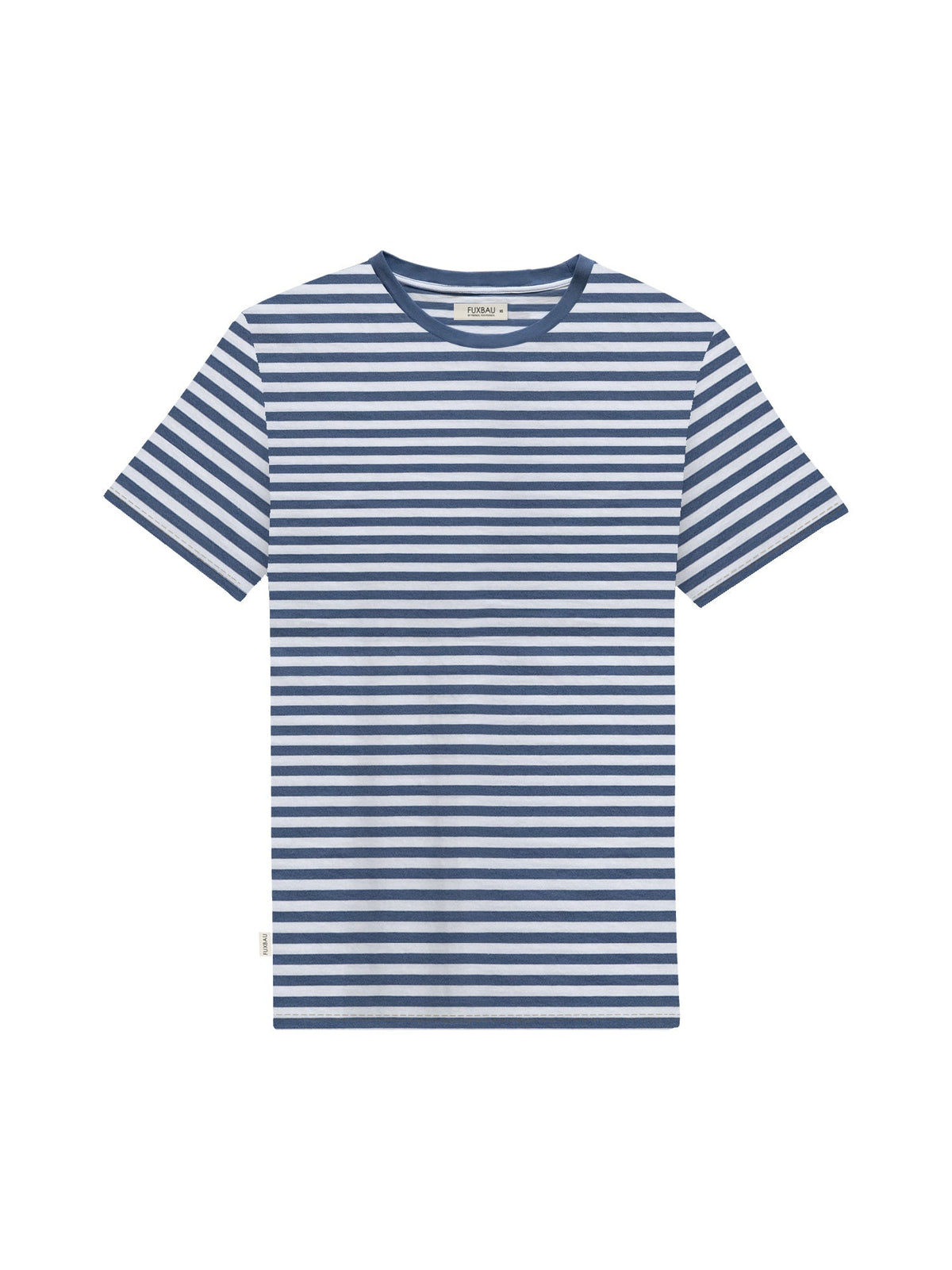 In Portugal fair produziertes gestreiftes Männer T-Shirt in blau weiß aus 100% GOTS zertifizierter Biobaumwolle.