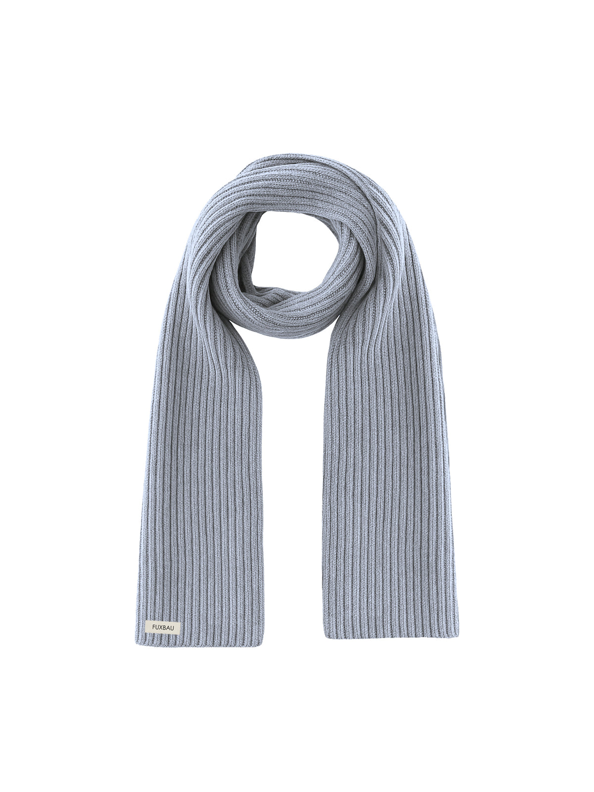 FUXBAU Merino Schal graumeliert, 100% Merinowolle, GOTS zertifiziert und made in Germany