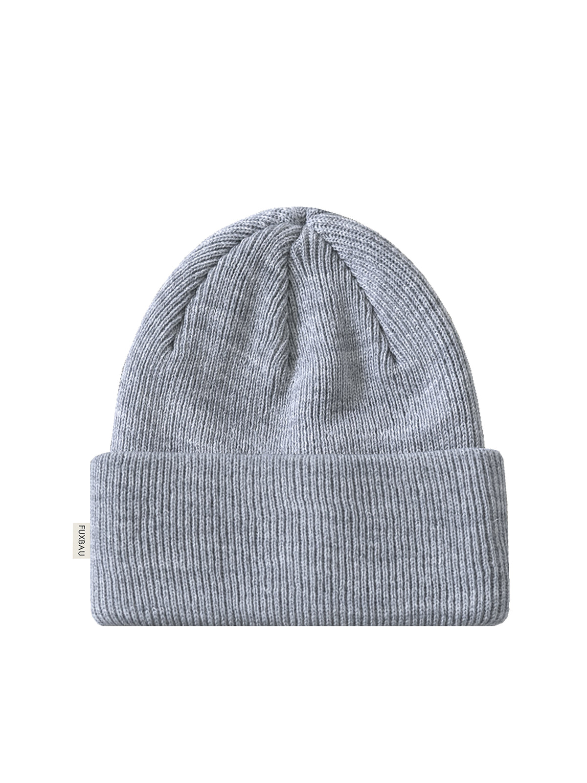 FUXBAU Merino Strickmütze in graumeliert aus 100% GOTS zertifizierter Merinowolle
