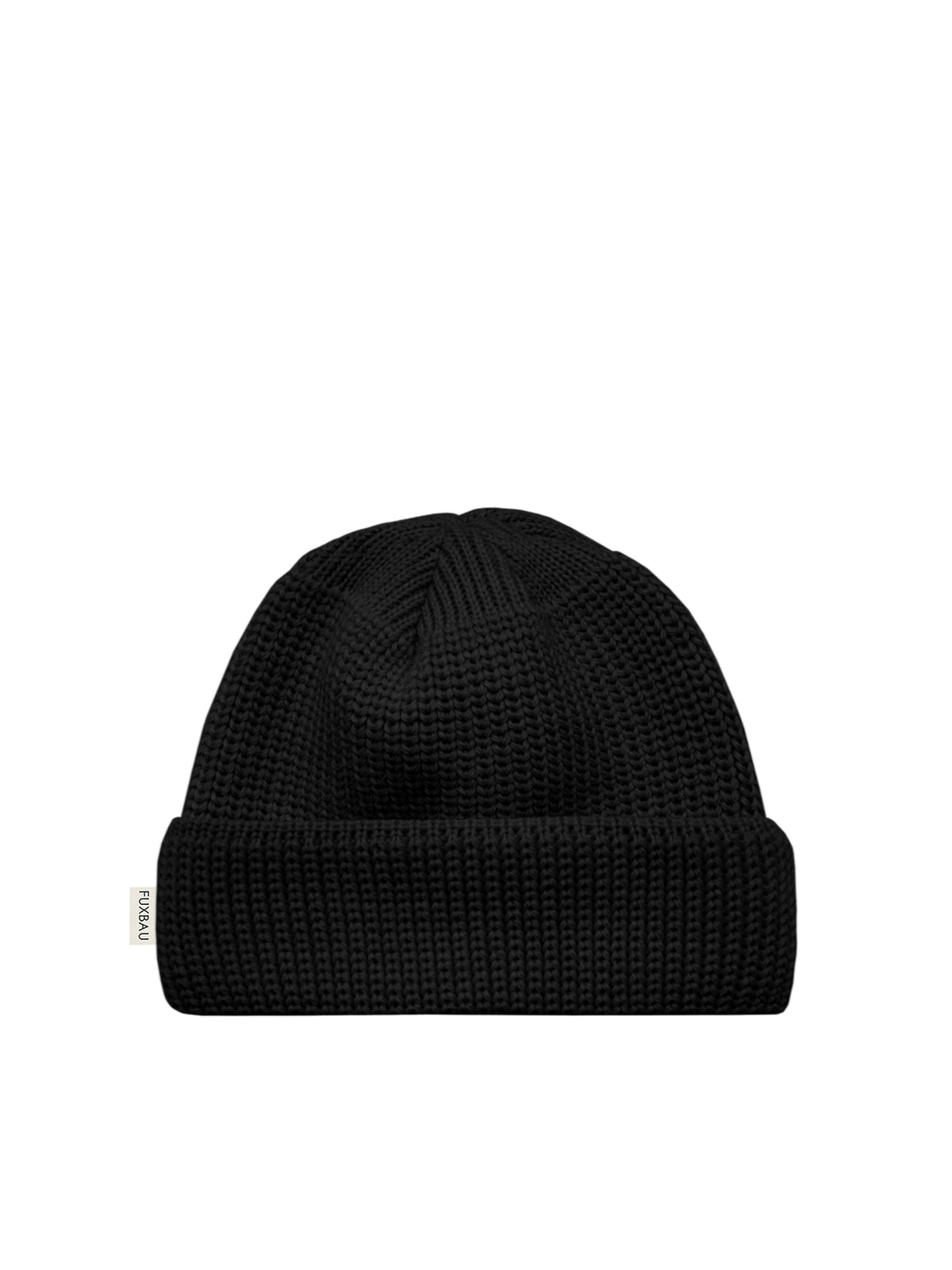 Kurze Merino Fischermütze in schwarz aus 100% GOTS zertifizierter Merinowolle und fair in Deutschland hergestellt