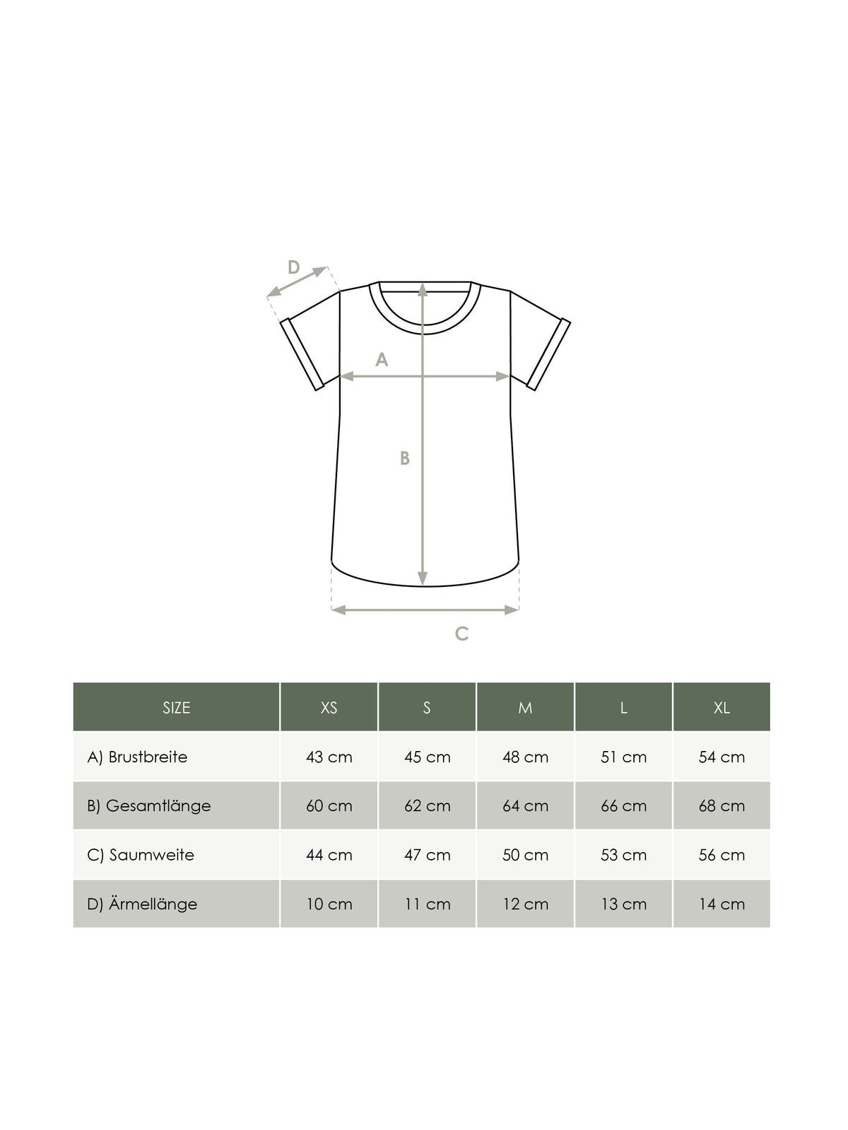 Produkt Größentabelle Damen Standard T-Shirt von FUXBAU