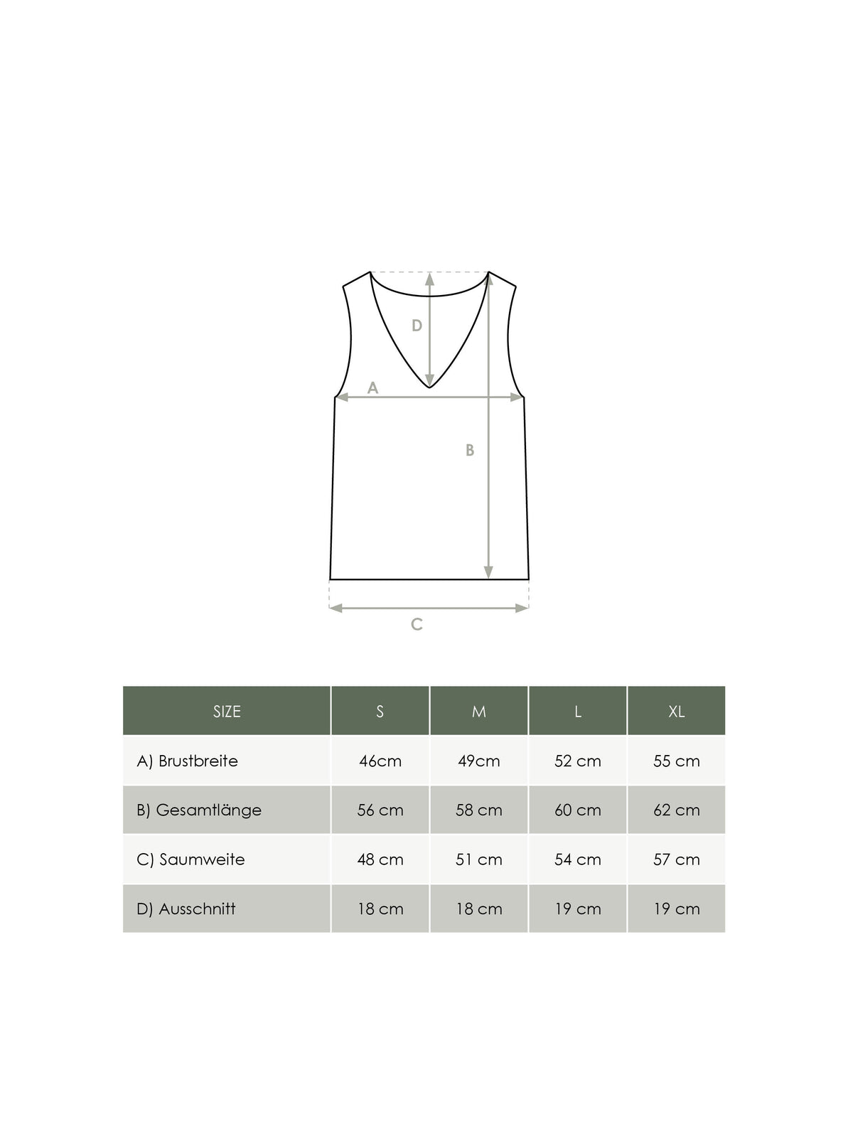 Produkt Größentabelle Damen Stricktop von FUXBAU