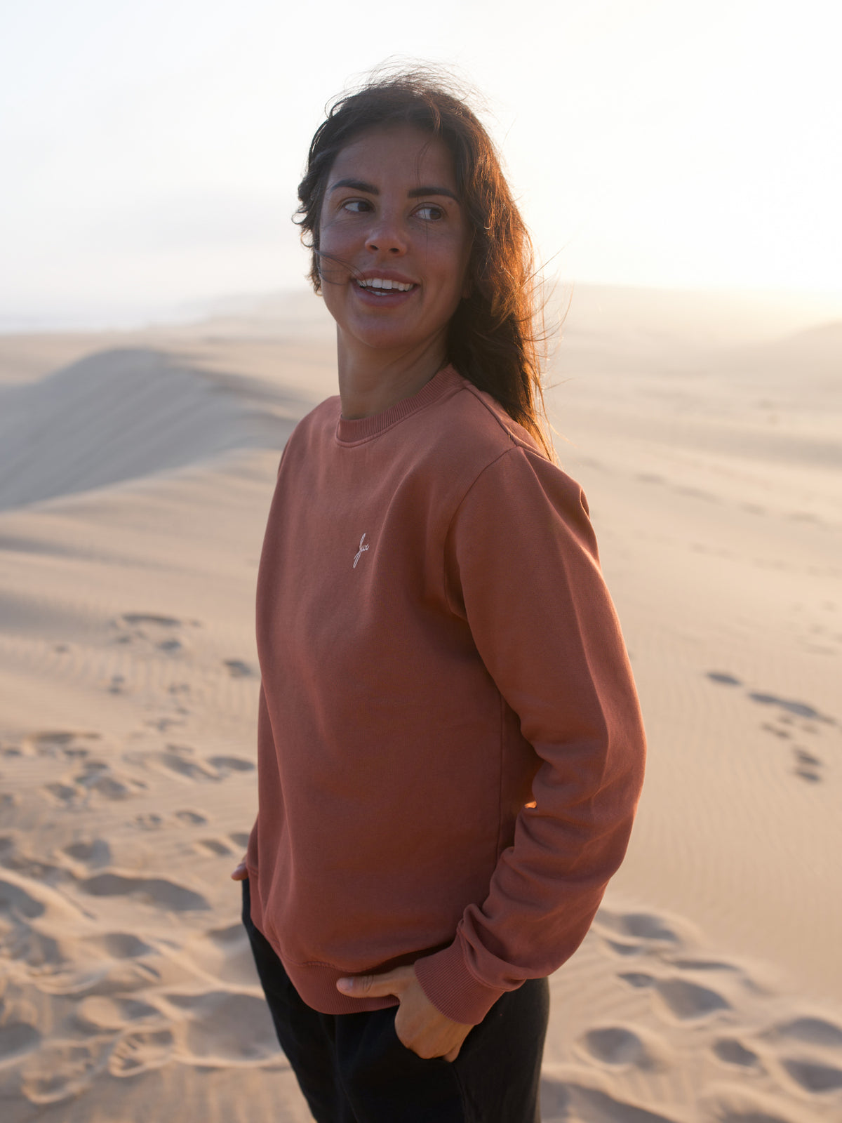 Frauen Pullover in Rot von FUXBAU, stĂŒckgefĂ€rbt und fair gefertigt in Portugal