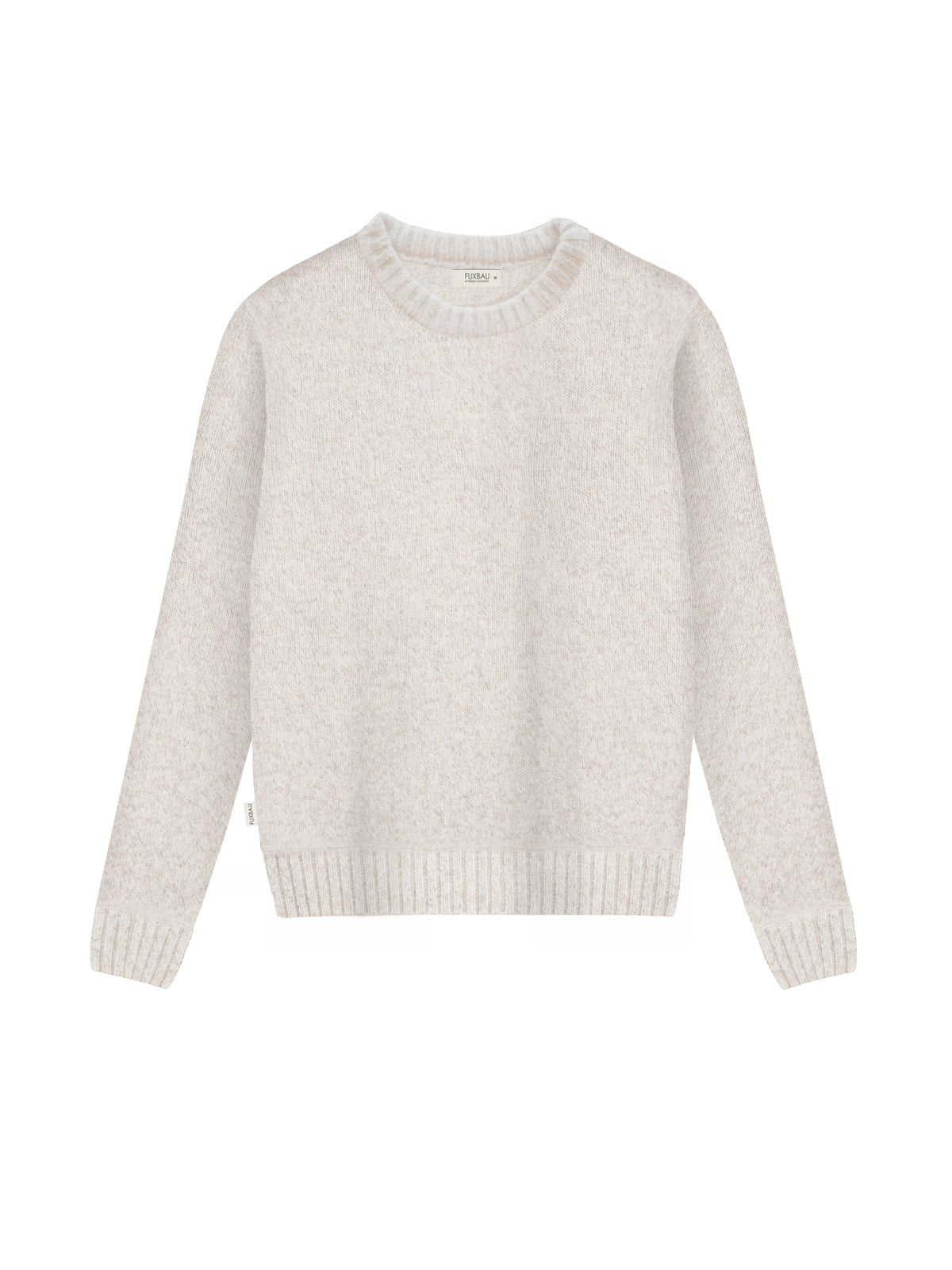 Frauen Merino Strickpullover in beigemeliert aus 100% Merinowolle und fair in Deutschland hergestellt