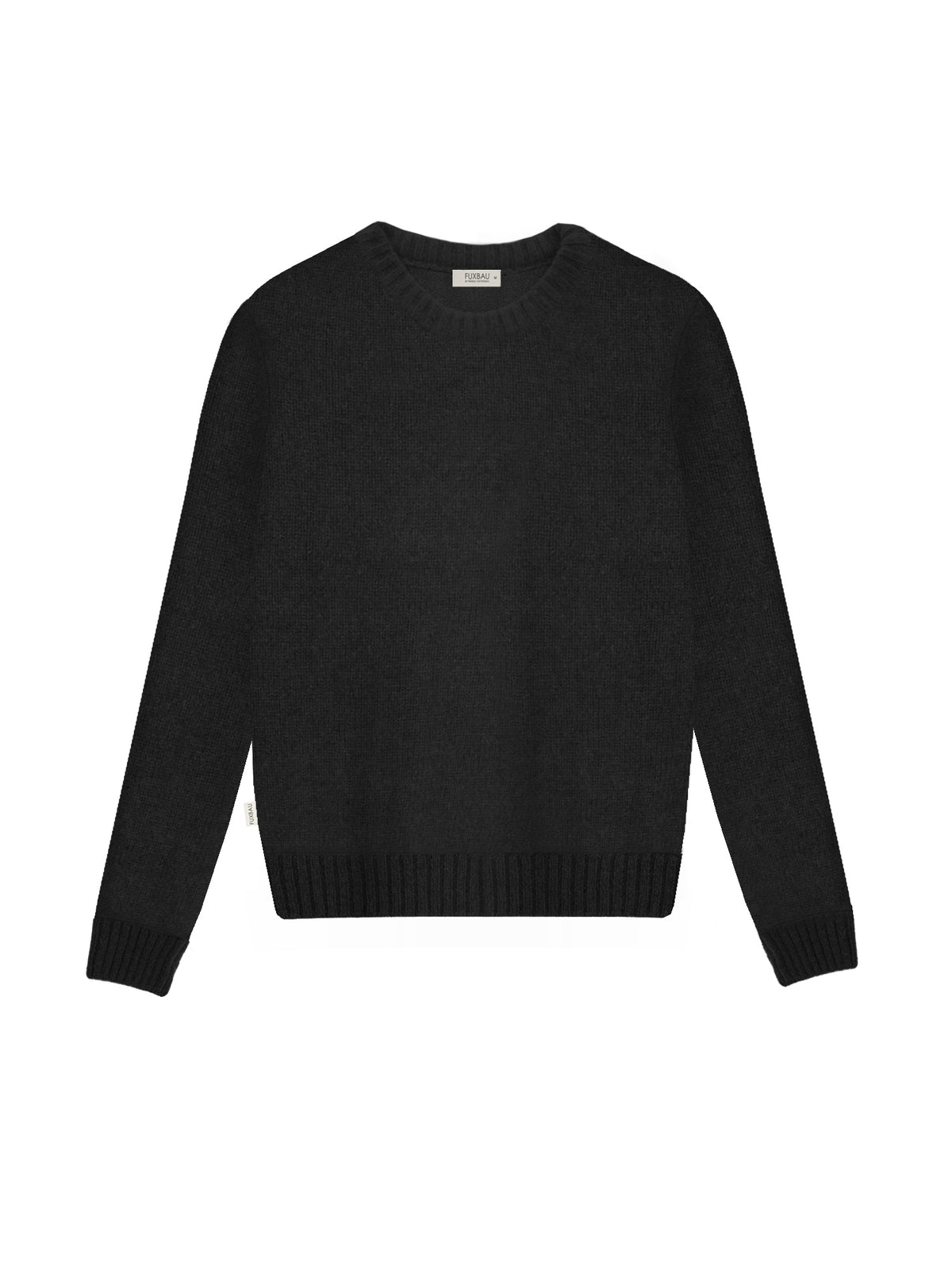 FUXBAU Frauen Merino Strickpullover in schwarz regional bei unseren Partnern in Deutschland in einzigartiger Manufaktur-QualitÀt aus 100% feinster Mouline Merino Schurwolle gestrickt