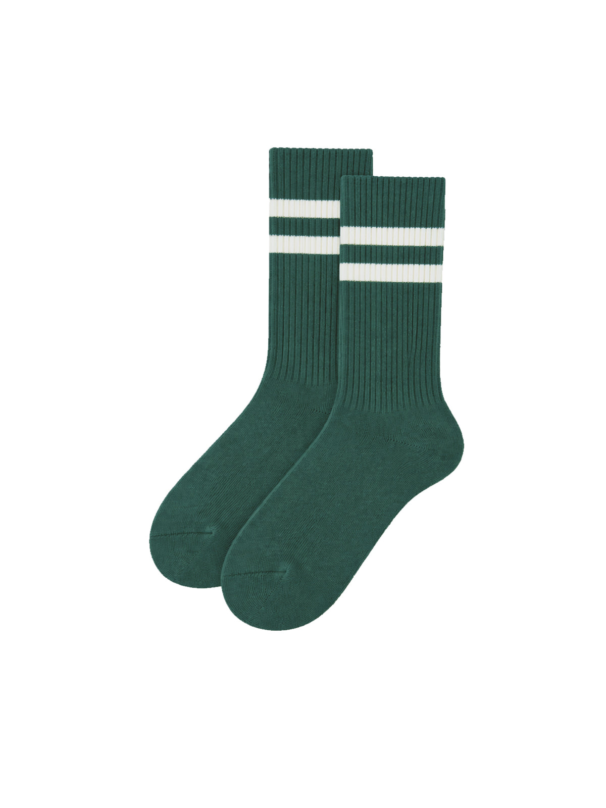 Retro Tennissocken in grün creme von FUXBAU aus Biobaumwolle, GOTS und fair hergestellt in Portugal