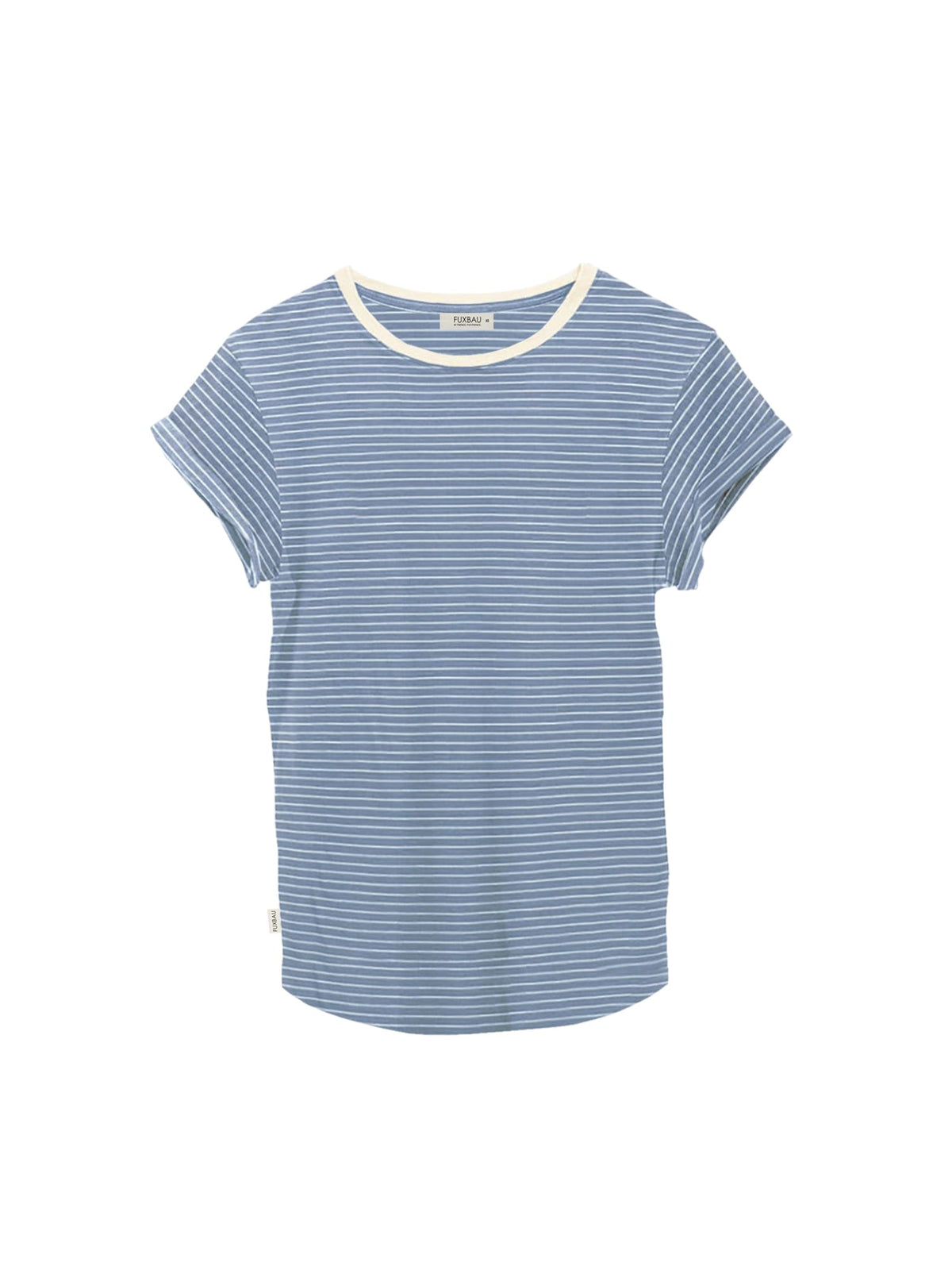 Fair Fashion Frauen Streifenshirt in creme blau aus 100% GOTS zertifizierter Biobaumwolle, fair in Portugal hergestellt