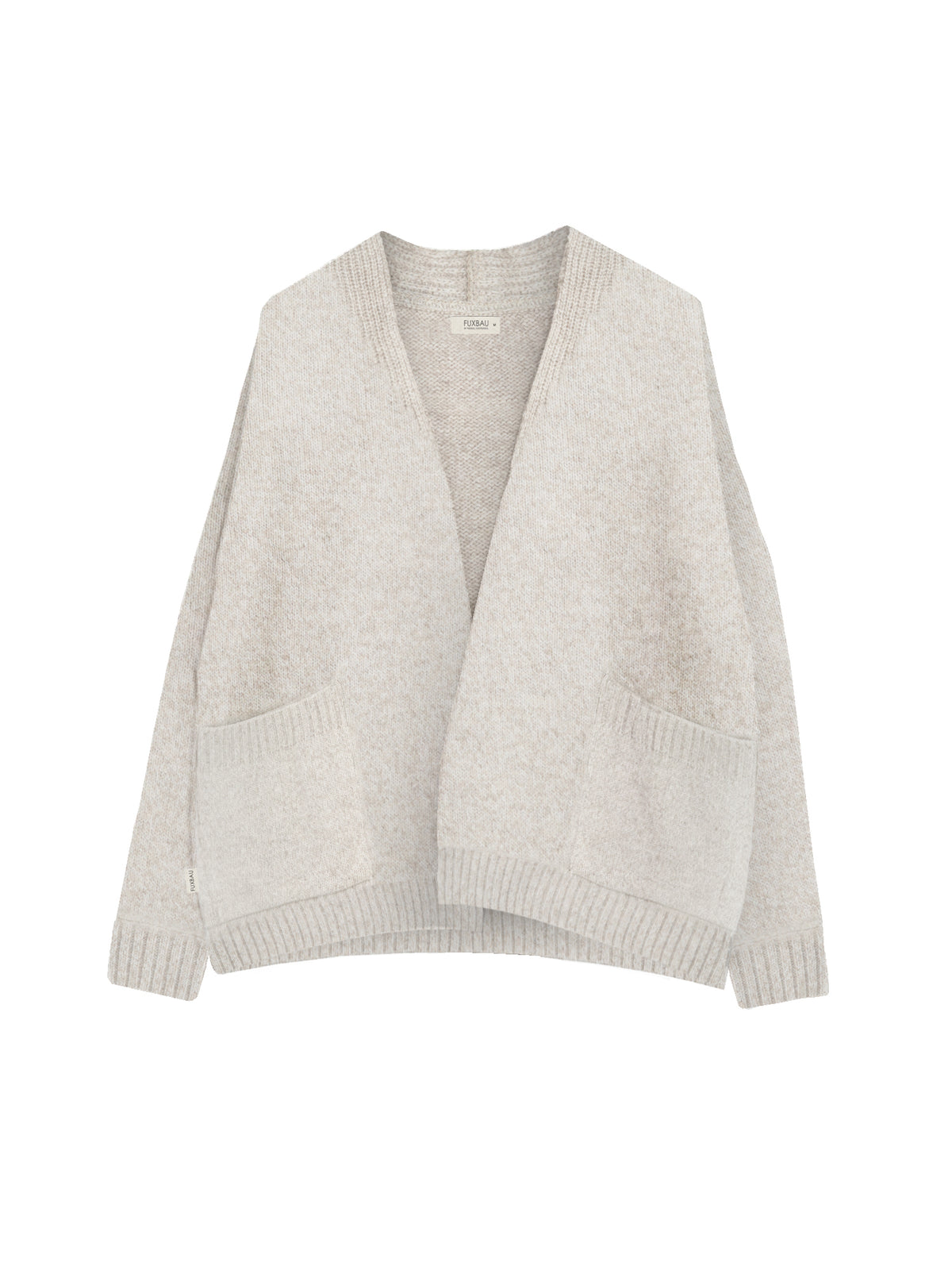Frauen Merino Cardigan in beigemeliert aus 100% Merinowolle und fair in Deutschland hergestellt