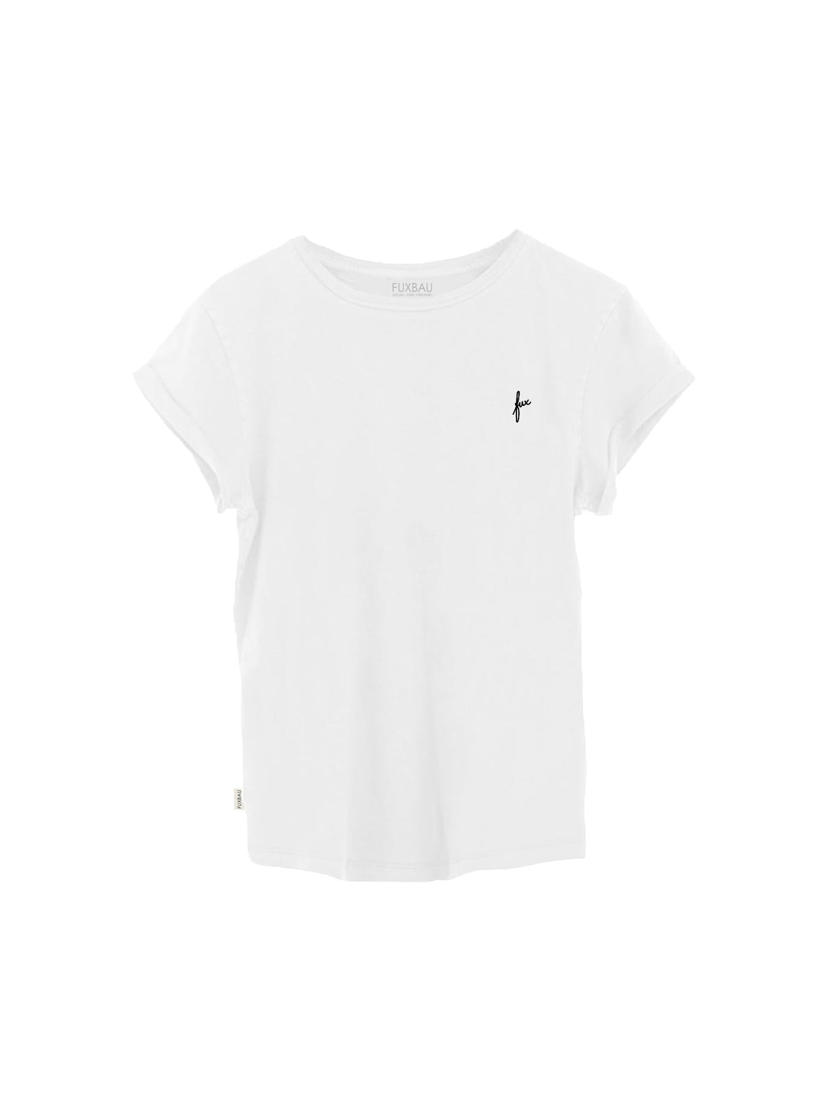 Faires Frauen fux T-Shirt in weiß aus 100% GOTS zertifizierter Biobaumwolle made in Portugal