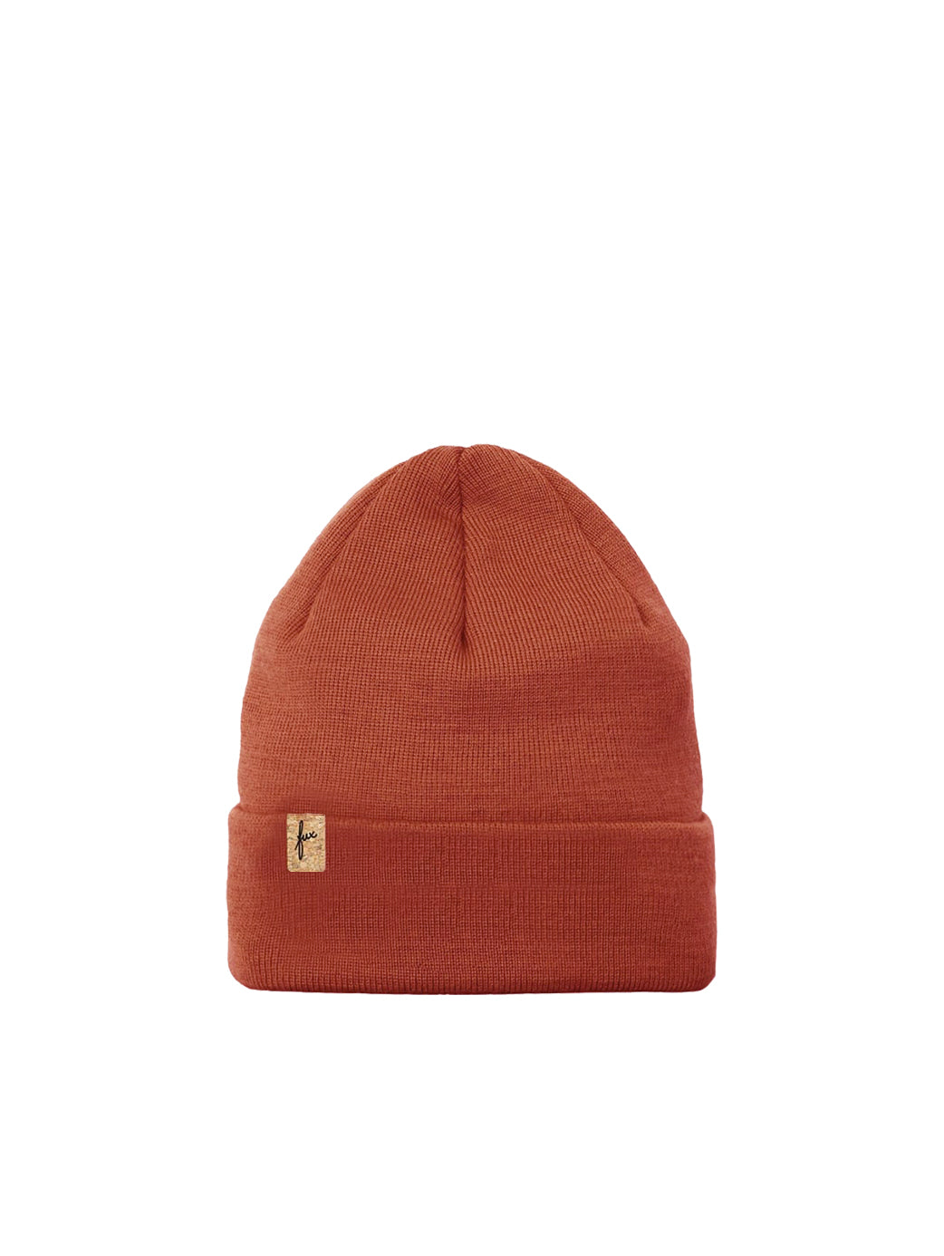 FUXBAU Kinder Merino Kork Beanie in herbstorange, Made in Germany, 100% Merinowolle