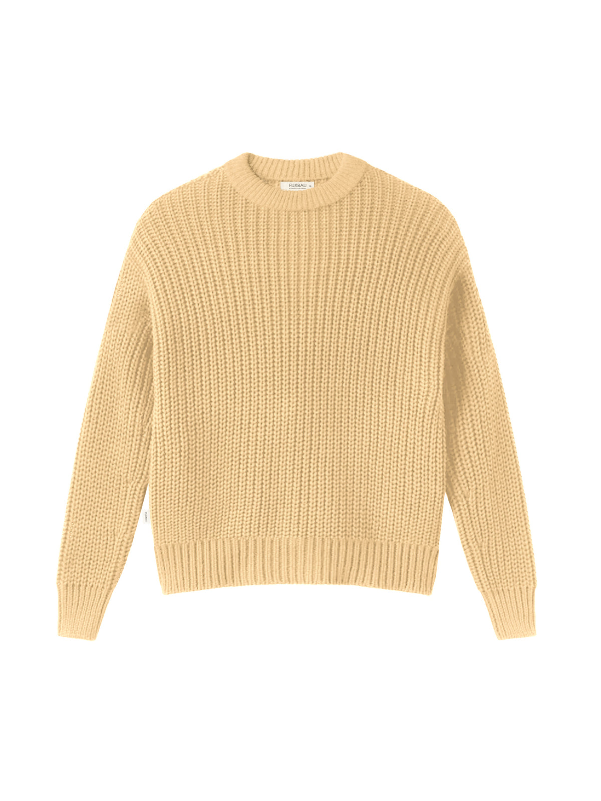 FUXBAU 4Seasons Frauen Strickpullover in gelb aus 100% GOTS zertifizierter Biobaumwolle