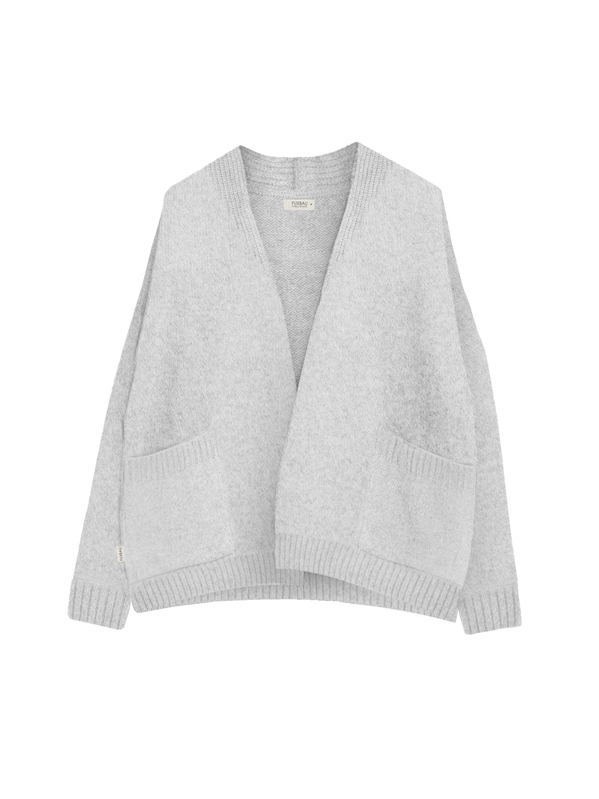 Frauen Oversize Merino Cardigan in graumeliert aus 100% Merinowolle und fair in Deutschland hergestellt