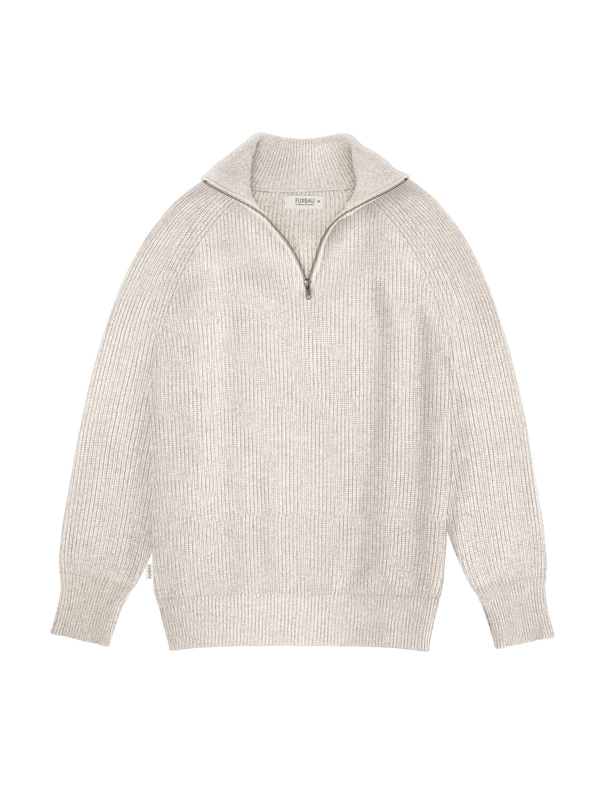Hochwertiger Männer Merino Troyer aus 100% Merinowolle in beigemeliert und made in Europe