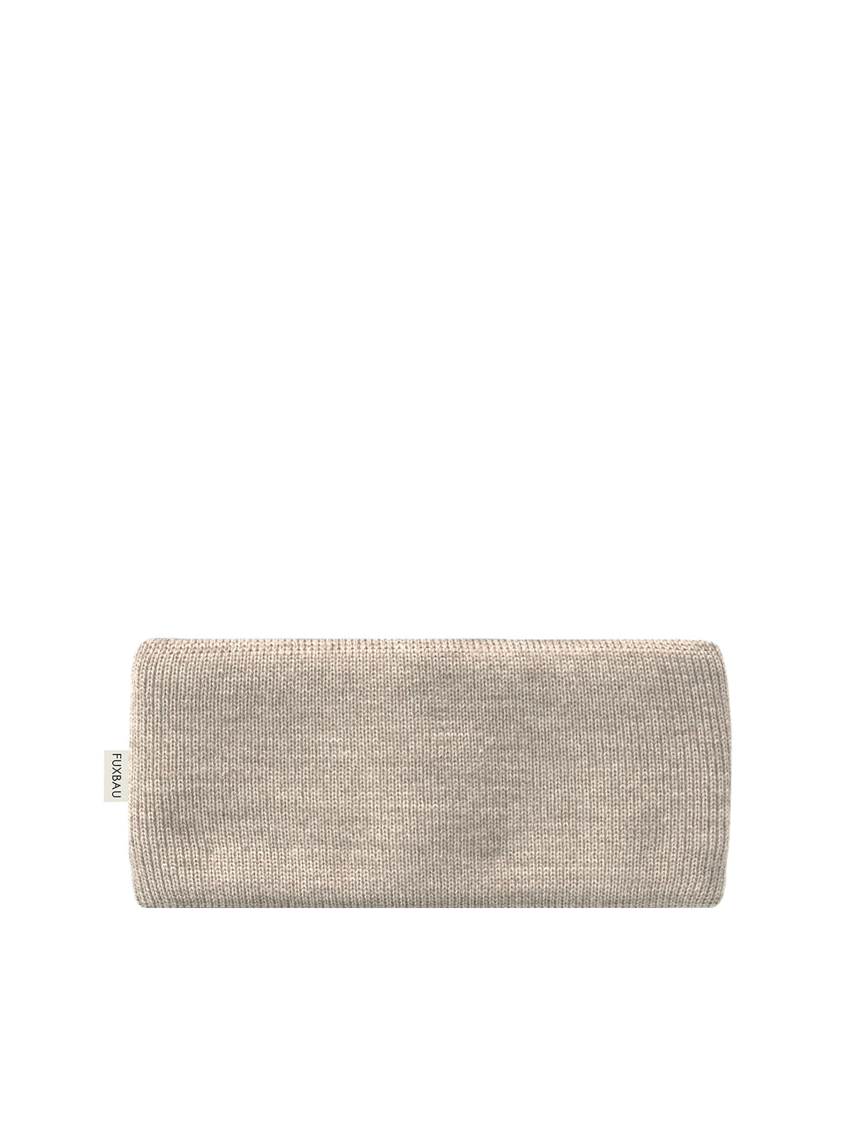 GOTS zertifiziertes Stirnband von FUXBAU in sand. Gefertigt unter fairen Bedingungen in Deutschland aus extra feiner und weicher Merino Schurwolle.