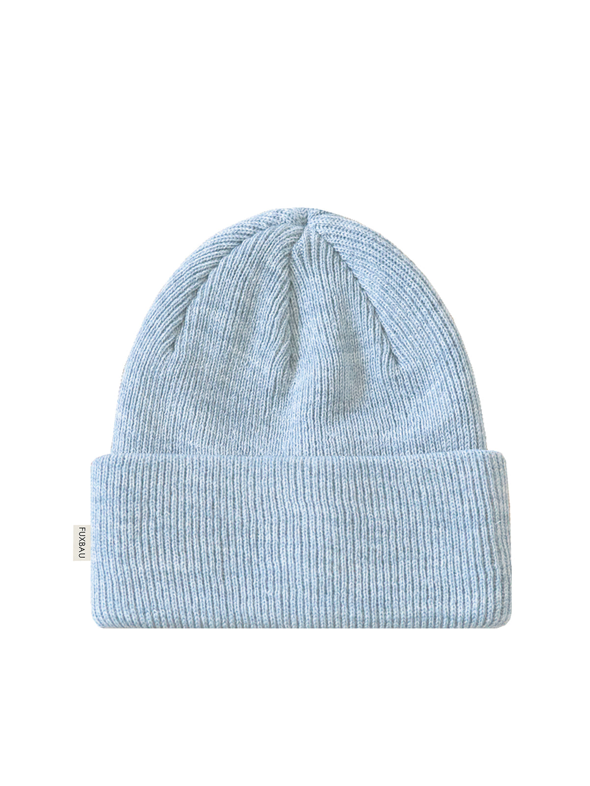 FUXBAU Merino Strickmütze in eisblau aus 100% GOTS zertifizierter Merinowolle