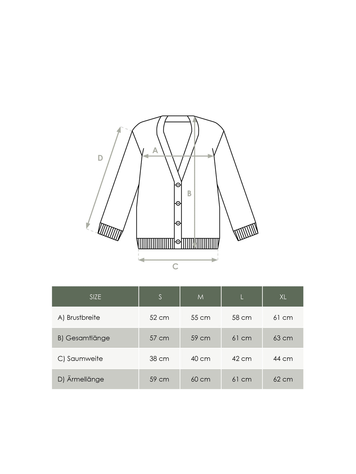 Produkt Größentabelle Damen 4Seasons Strickjacke von FUXBAU
