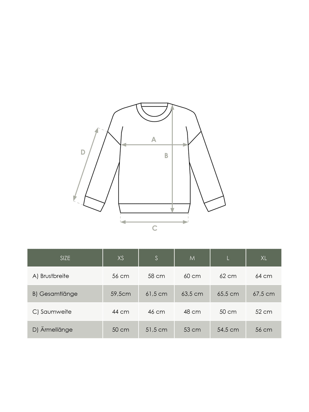 Produkt Größentabelle Damen Oversize Sweater von FUXBAU