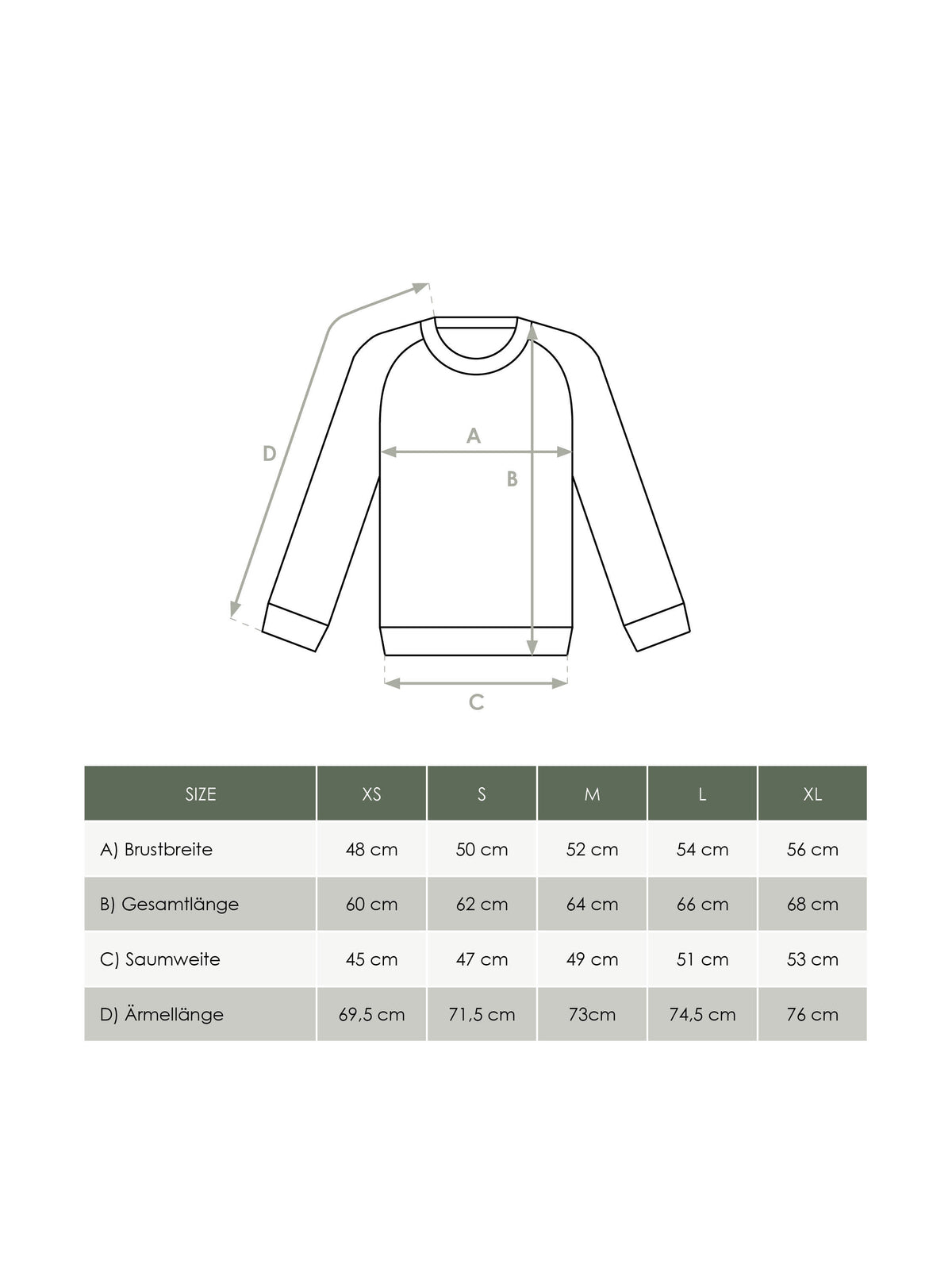 Produkt Größentabelle Damen Sweater von FUXBAU