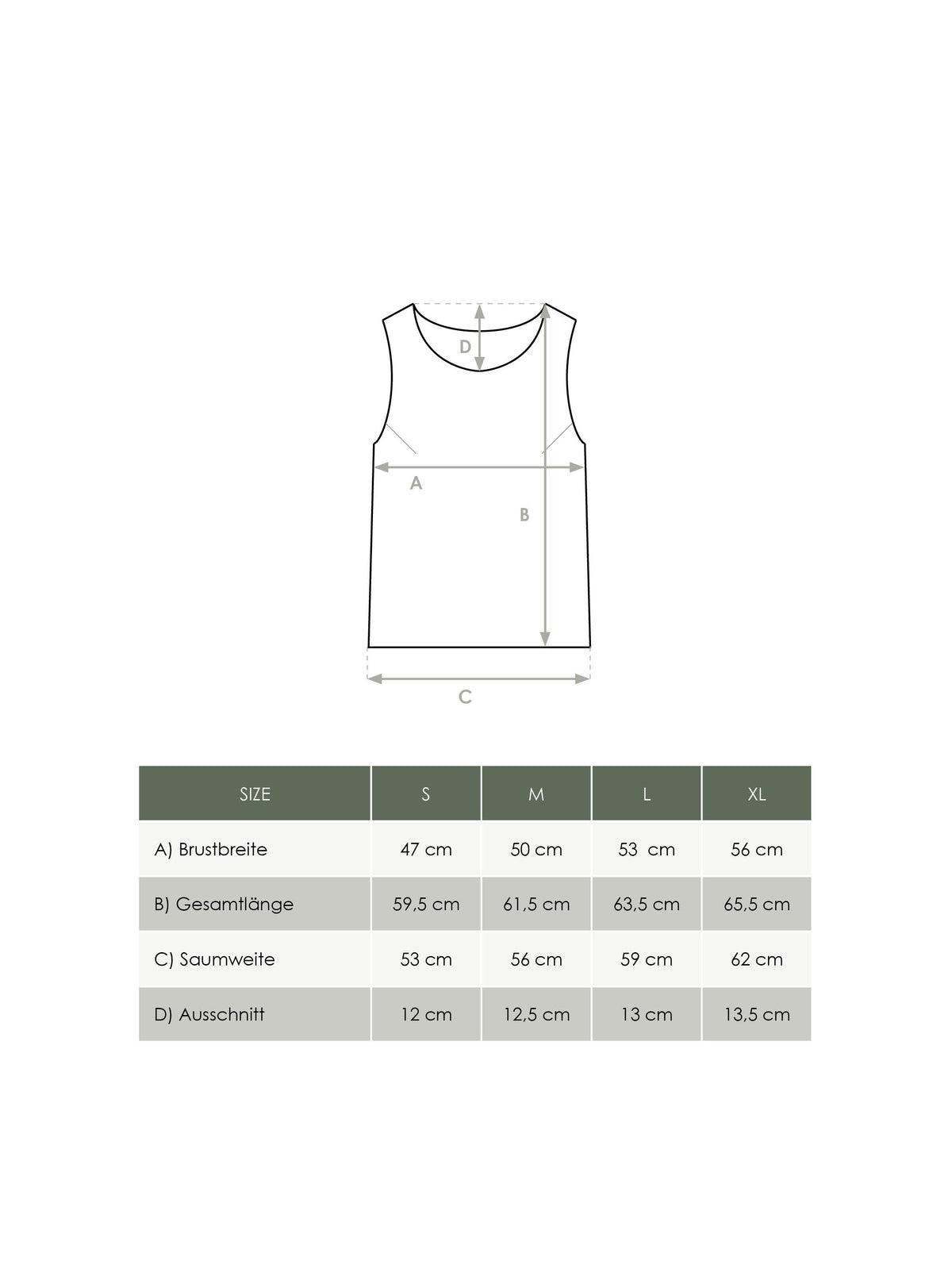 Produkt Größentabelle Damen Leinentop