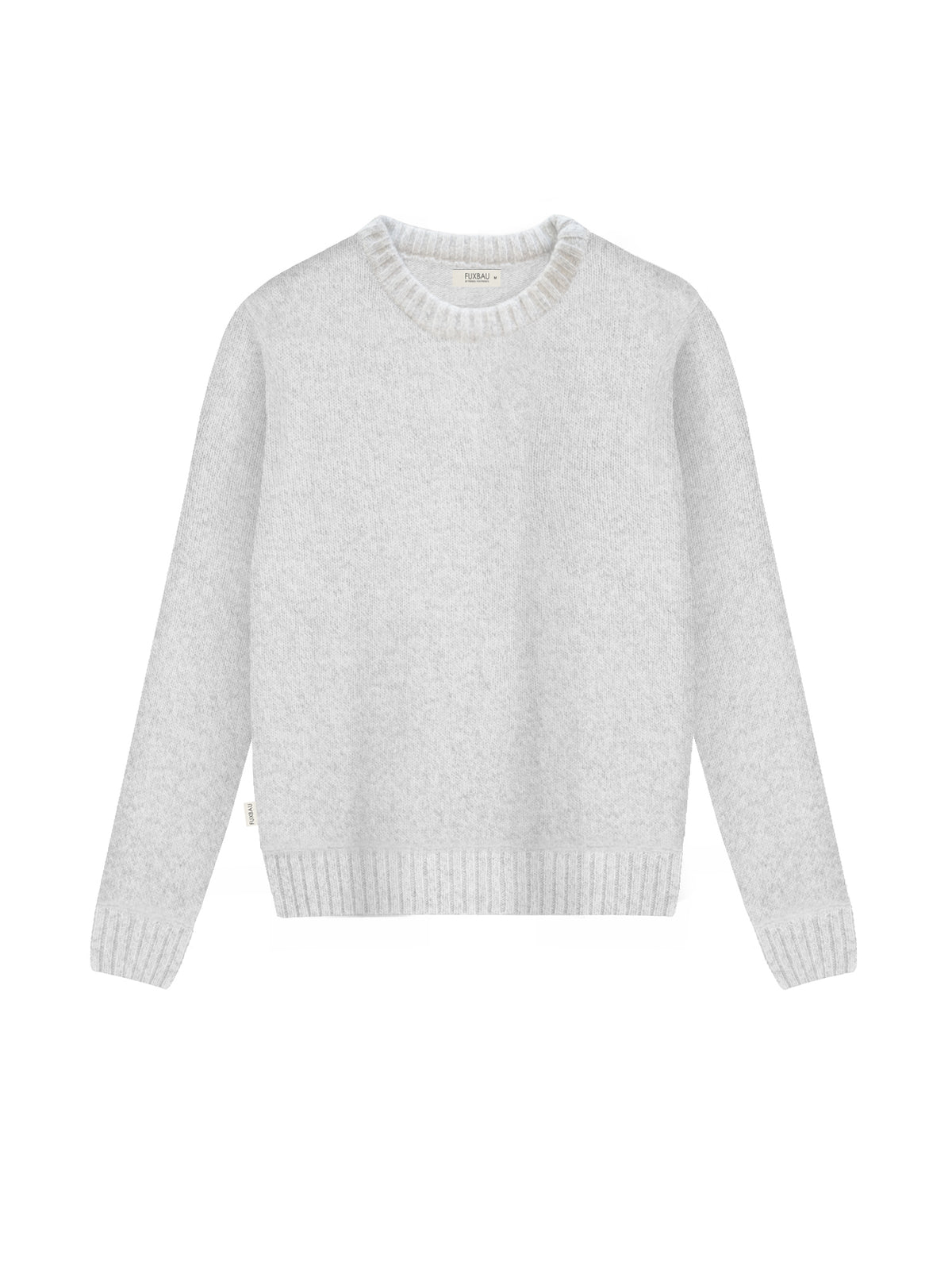 Frauen Merino Strickpullover in graumeliert aus 100% Merinowolle und fair in Deutschland hergestellt