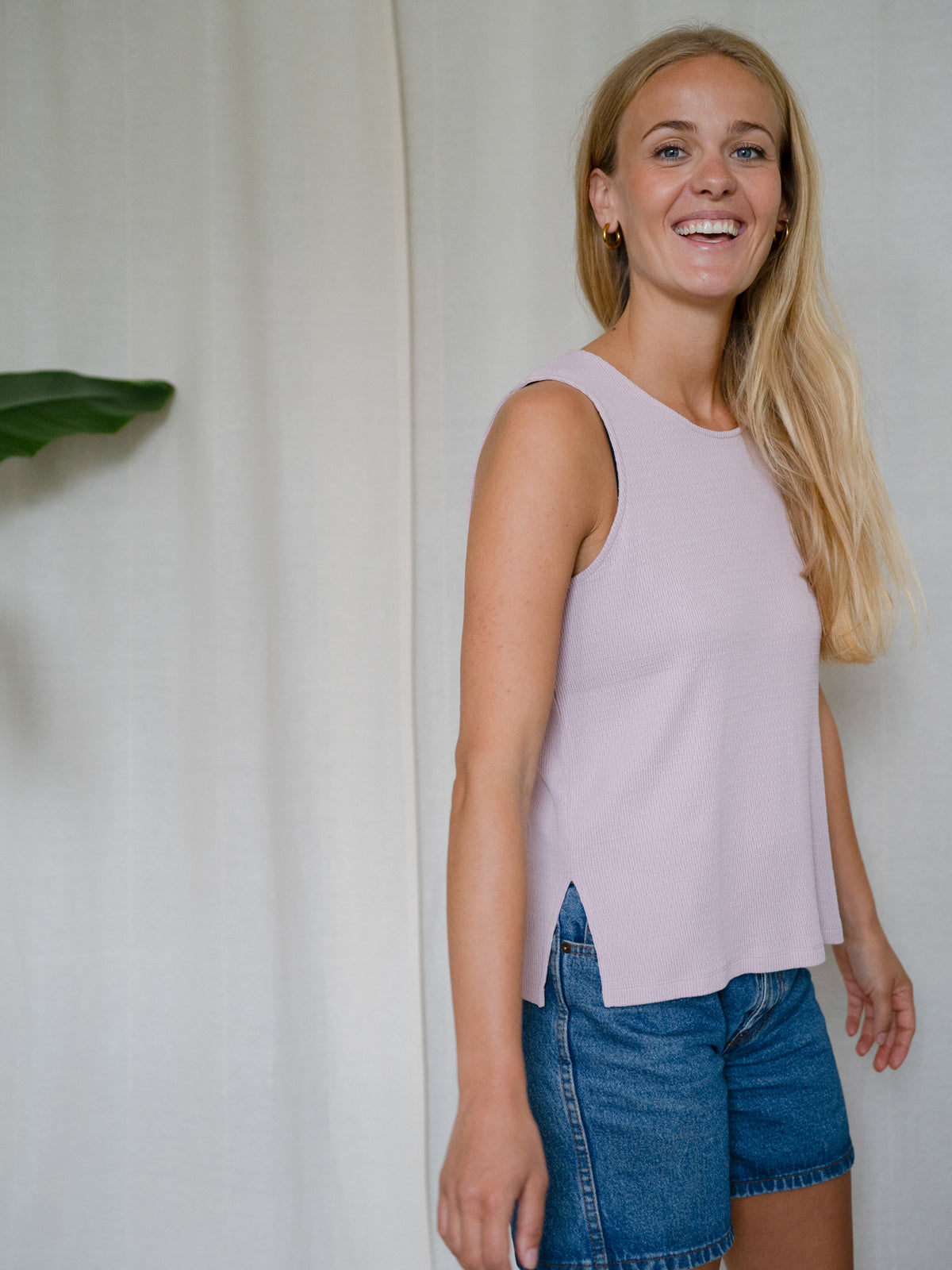 FUXBAU Frauen Rib Top pastellrosa aus GOTS Bio-Baumwolle hergestellt in Portugal