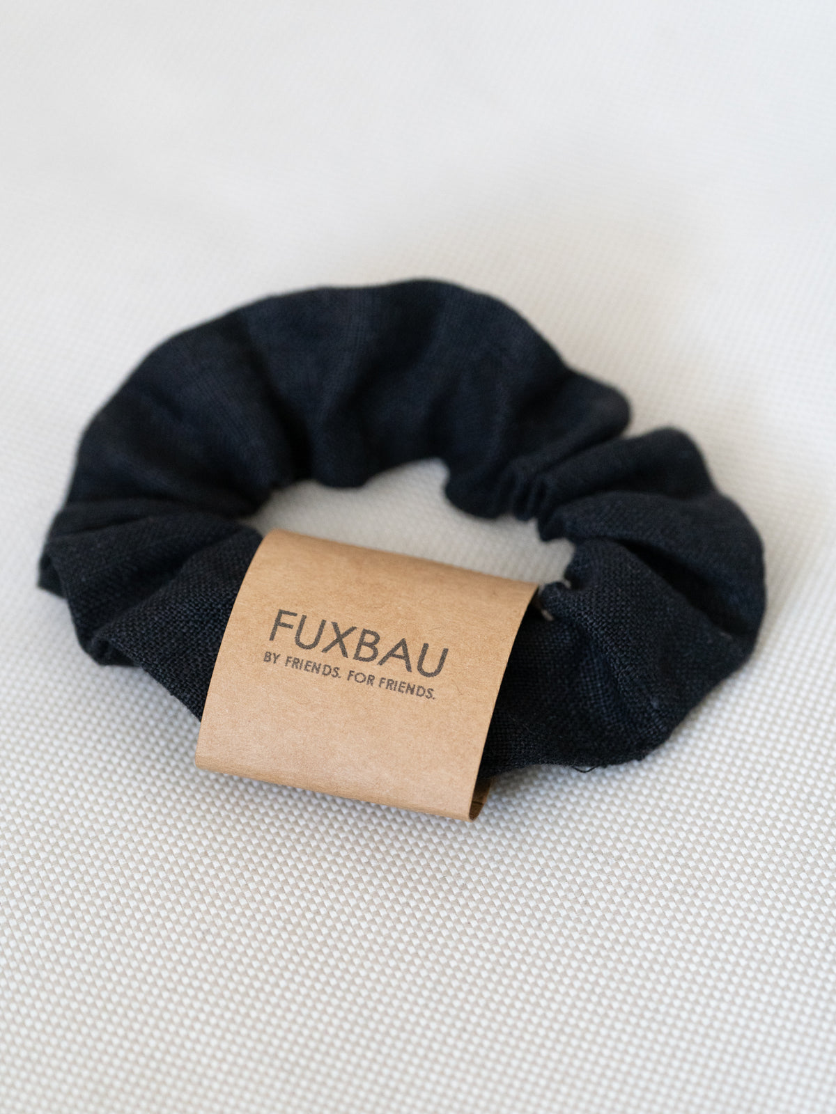 Leinenscrunchie schwarz Damen aus Bio-Leinen Portugal FUXBAU