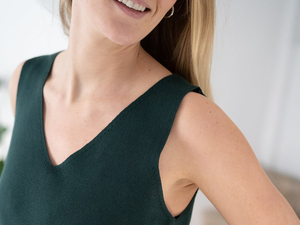 Nachhaltige und faire Frauen Stricktops aus Biobaumwolle ideal für den Sommer