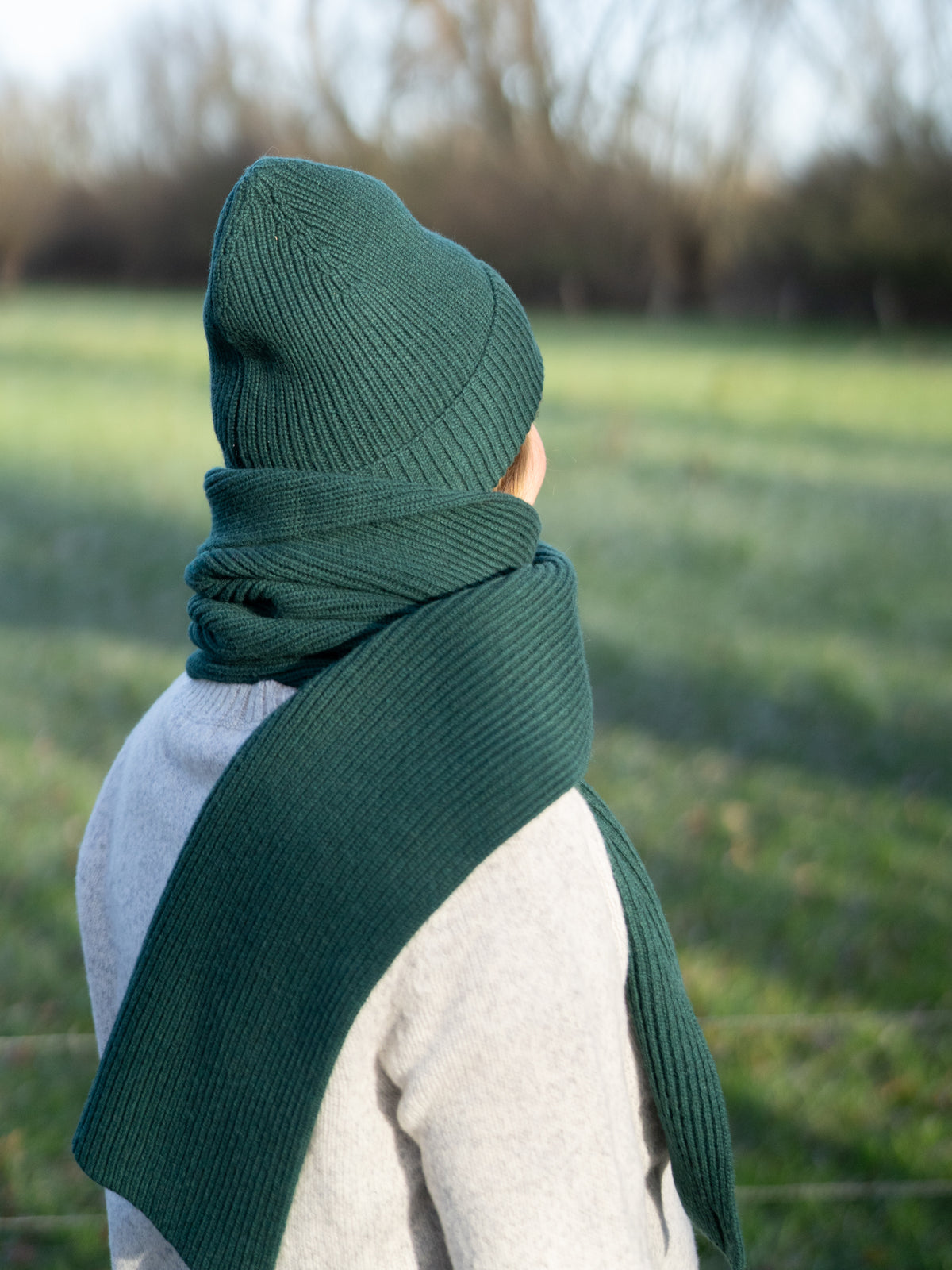 Grüner Merino Schal – Winter Accessoire für Frauen